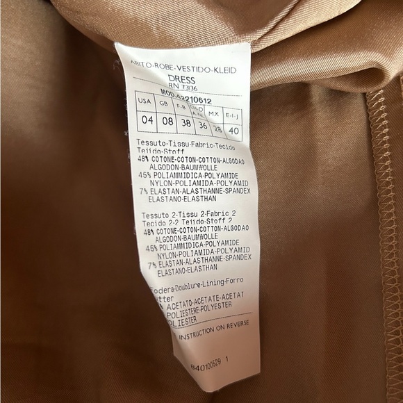 Max & Co. Sleeveless Shift Beige & Cream Color Dress - Picture 7 of 7